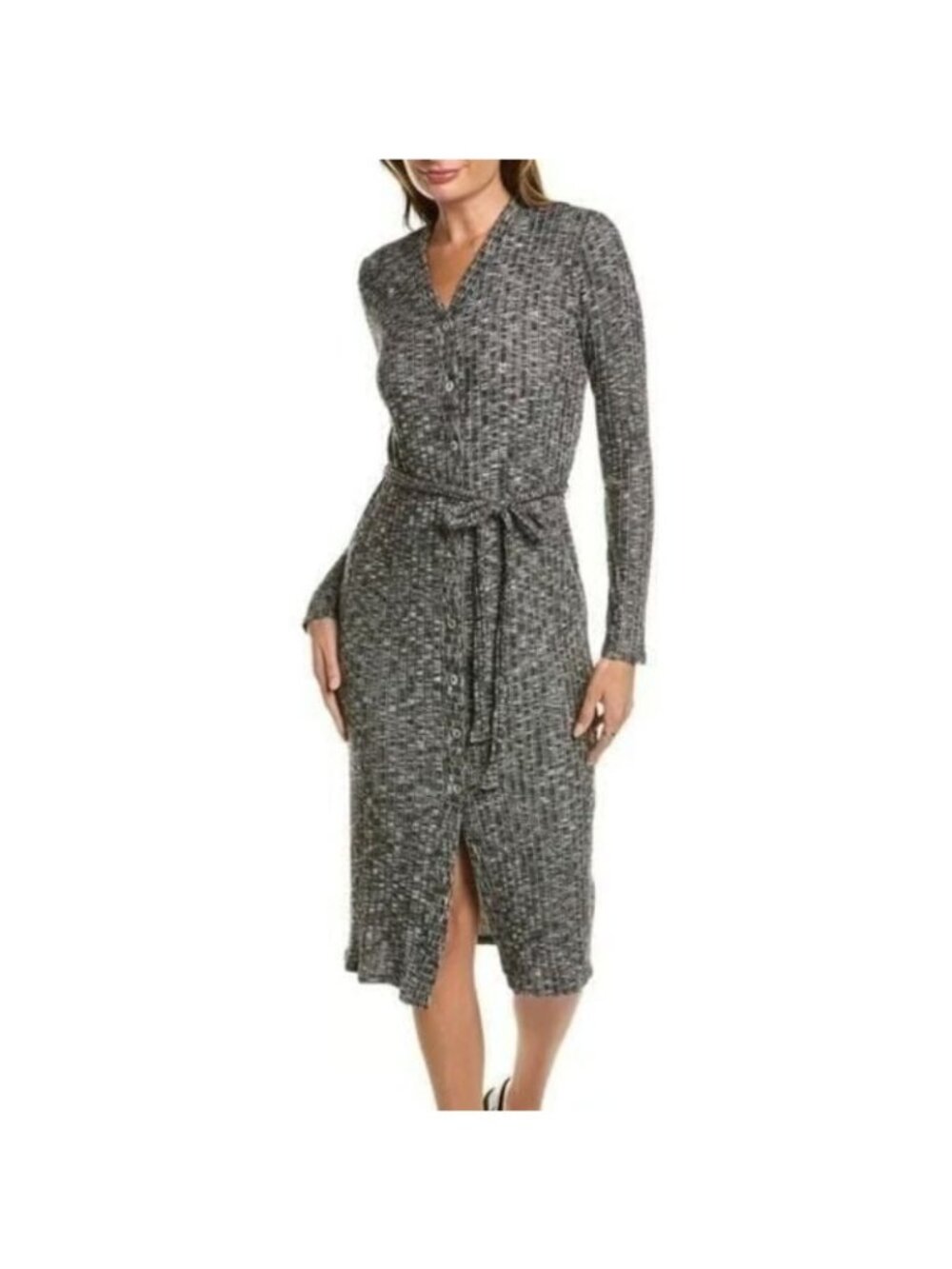 NWT Michael Stars Womens Gray Duster Cardigan Button-Up Midi Wrap Dress PLUS 1X